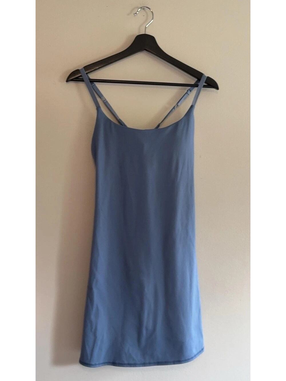 Avia Dress Womens M 8-10 Blue Slip Sundress Built In Shorts Pockets Mini